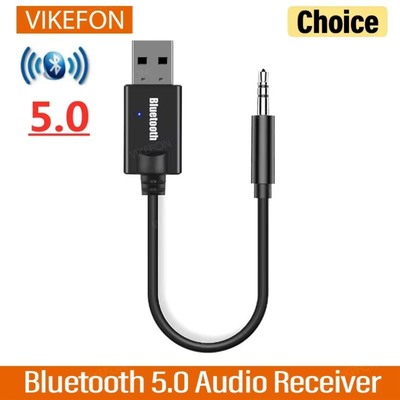 Wireless Audio Adapter Bluetooth 5.0 Receiver Car Kit 3.5MM 3.5 Jack AUX Auto Stereo Music USB Dongle for Car Speaker Amplifier