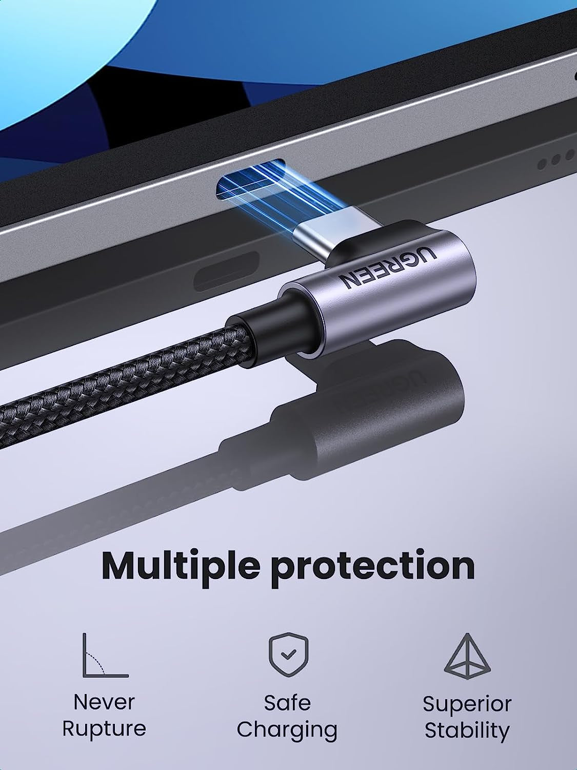 Right Angle USB C Cable 6.6FT 2-Pack, 60W USB C to USB C Cable 90 Degree Type C Cable for Iphone 17/16, Macbook Pro/Air, Ipad Pro 2022/Air 5/Mini 6, Galaxy S25/S24/S23, Pixel 10/9, Switch